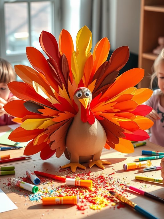 3d cardboard turkey craft