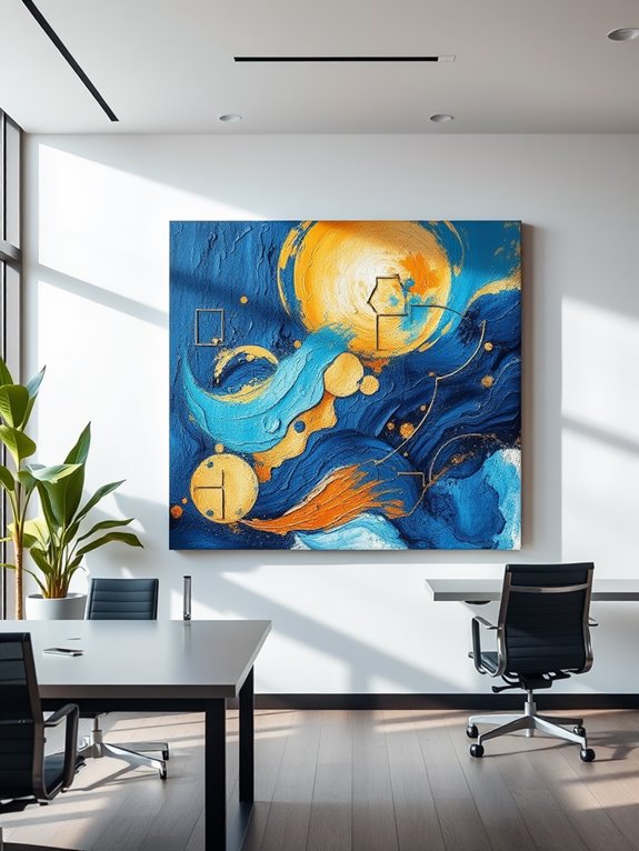 abstract art enhances workplaces