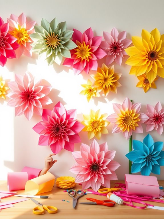 accordion style paper flowers