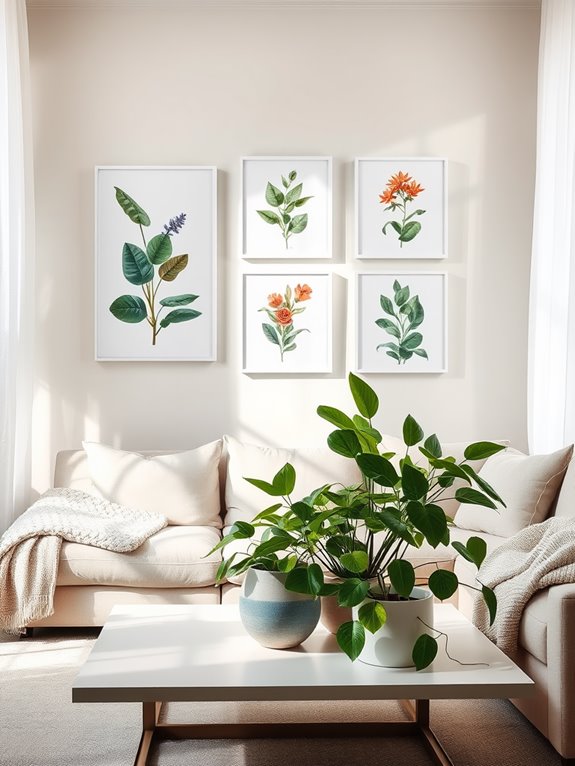 add botanical artwork decor