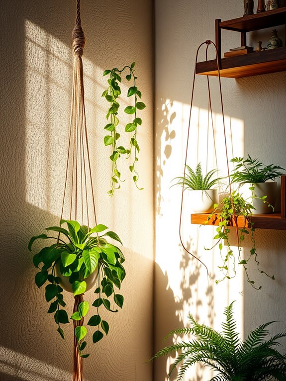 add decorative hanging planters