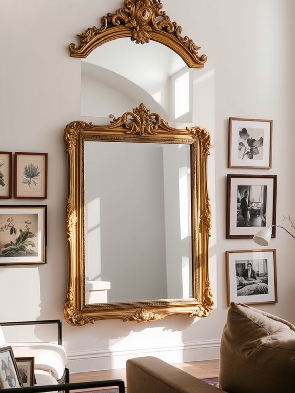 antique mirrors add depth