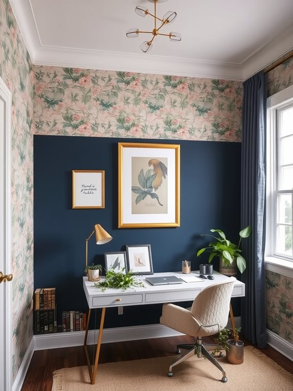 bold paint with wallpaper