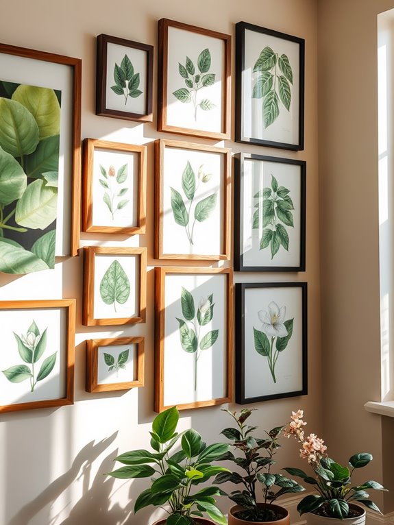 botanical art in frames