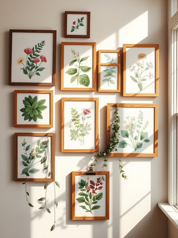 botanical wall art display