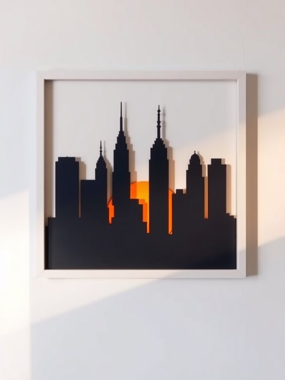 cardboard silhouette cityscape art