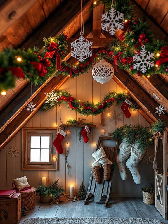 christmas attic wall decor