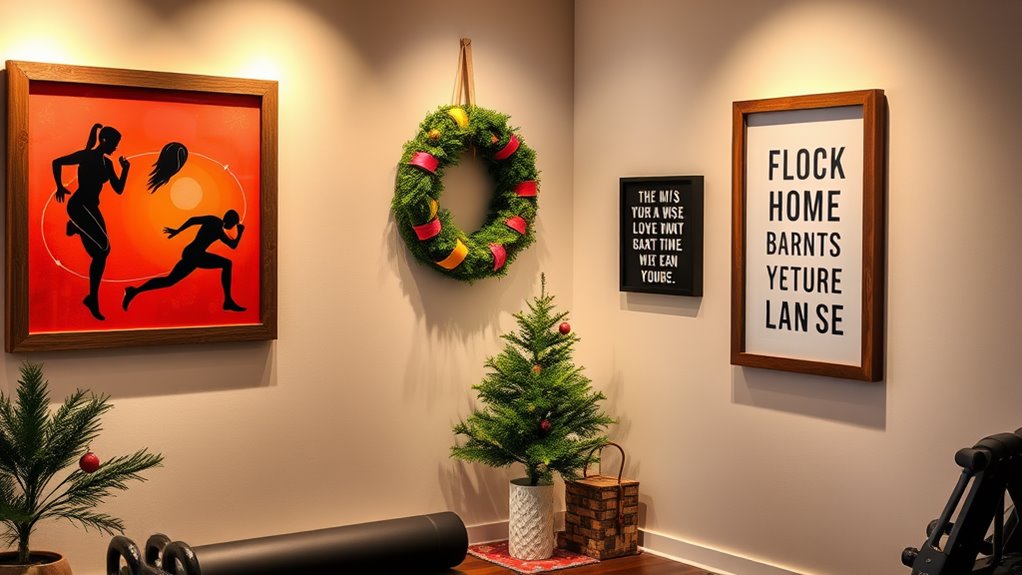 christmas fitness wall decor