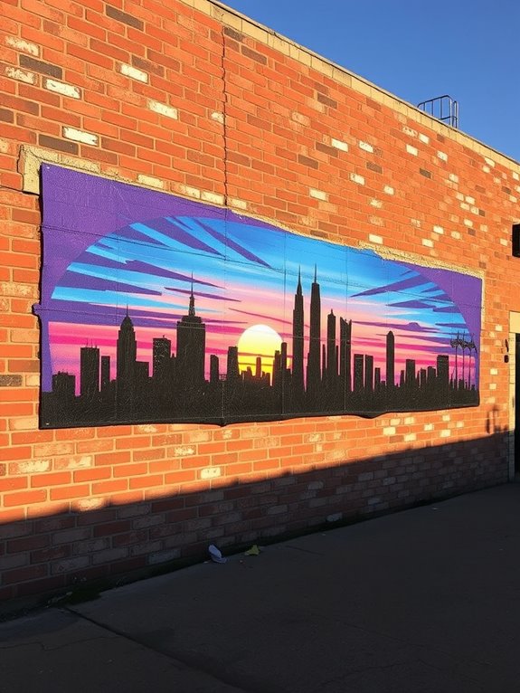 city skyline shadow outlines