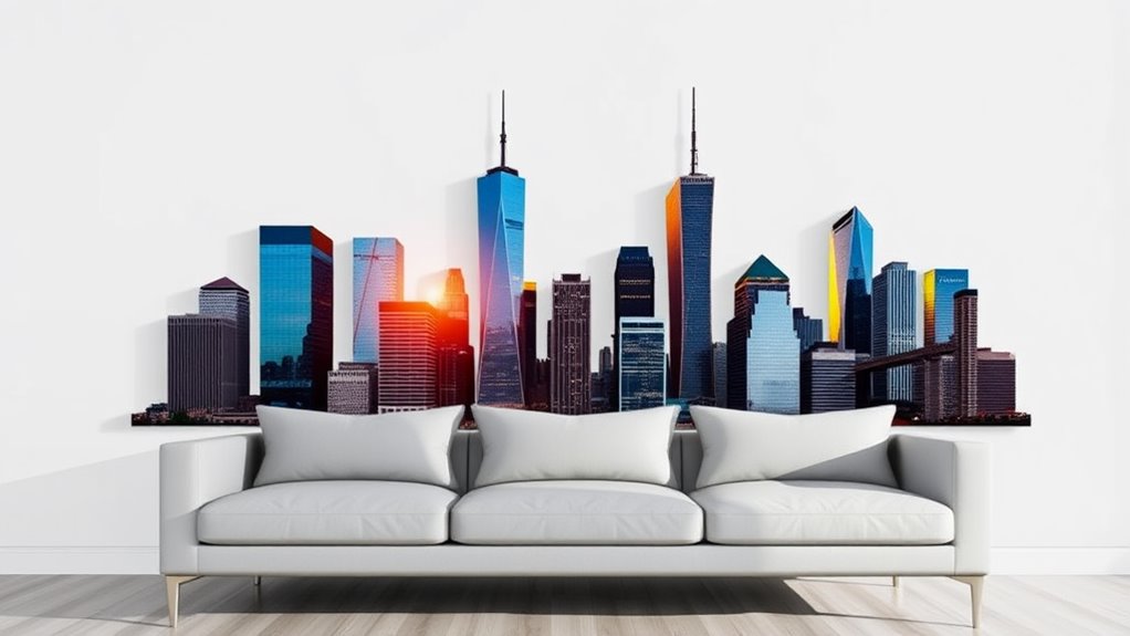 city skyline wall decals