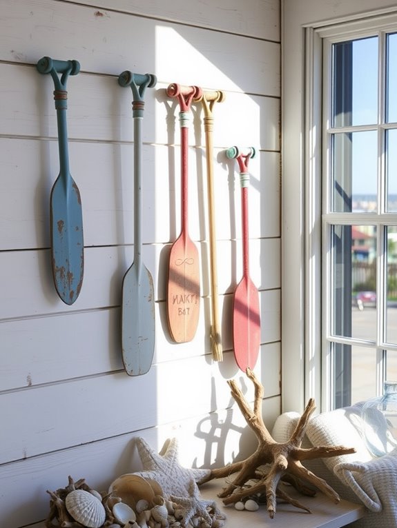 coastal charm decorative oars