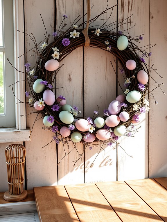 colorful easter egg wreath