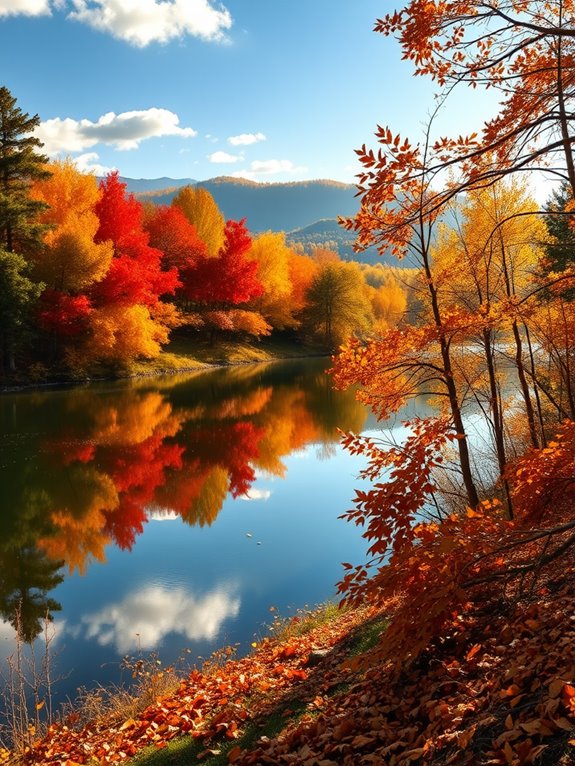 colorful fall scenery bursts