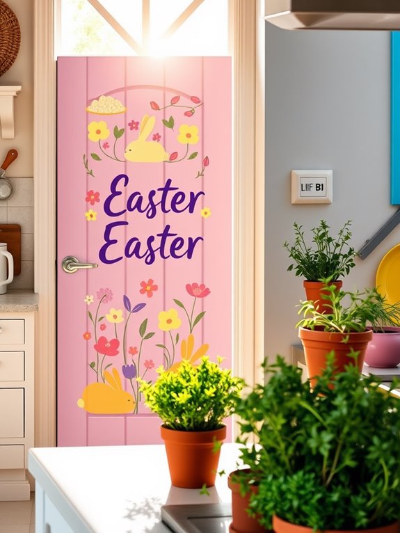 colorful happy easter sign