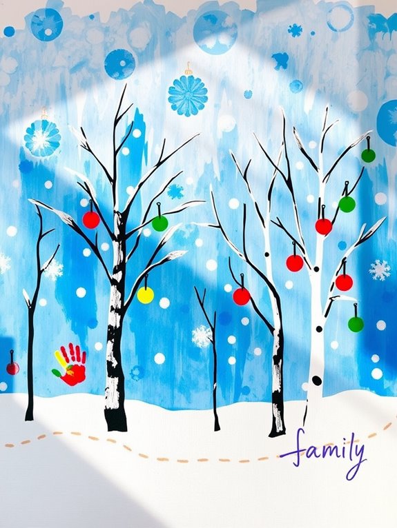 colorful winter tree art