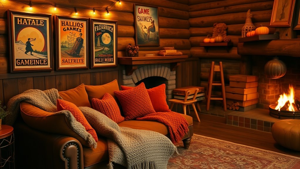 cozy fall game room decor