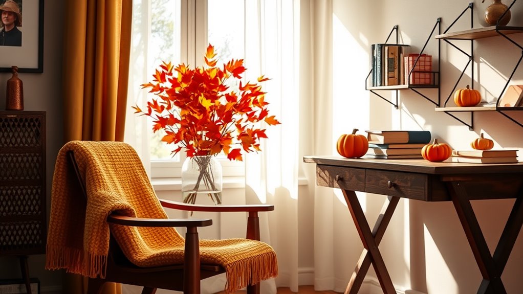 cozy fall office decor