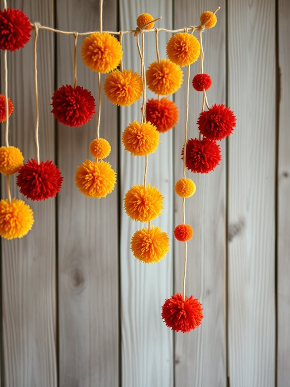 craft colorful pom poms together