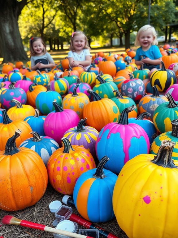 create colorful pumpkin art