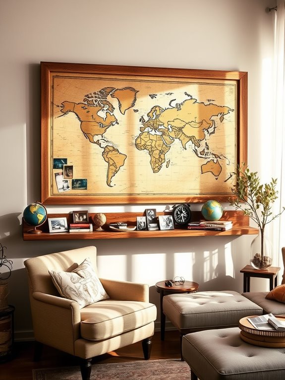 decorative global map artwork