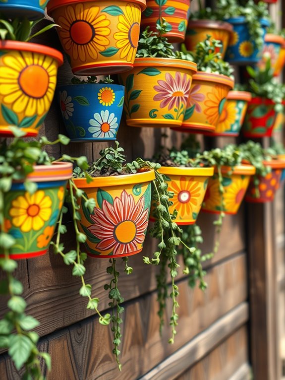 decorative painted flower pots