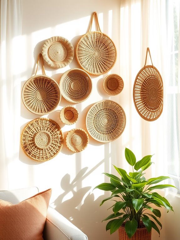 decorative wall hangings baskets