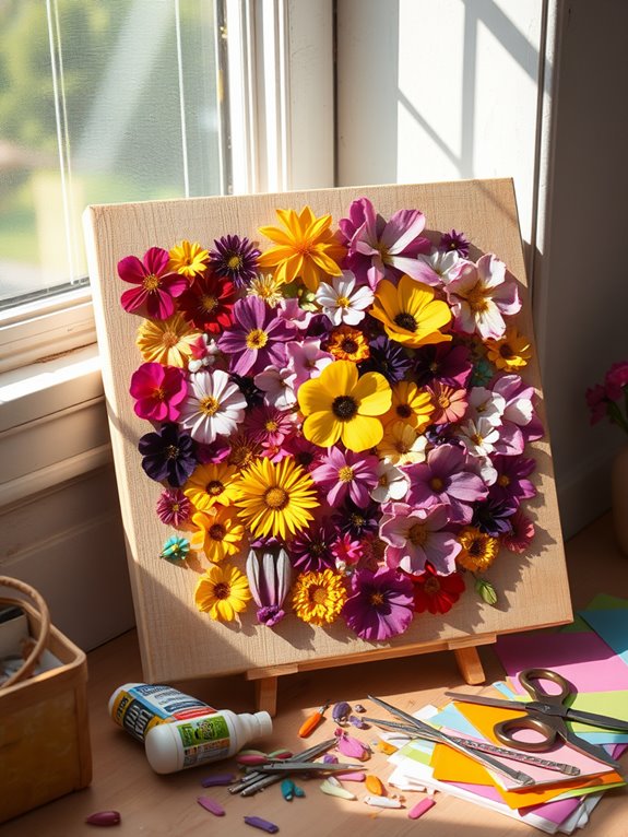 delicate botanical art display