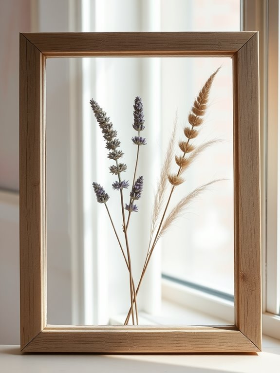 dried floral frame decor