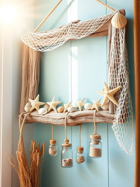 driftwood and seashell decor