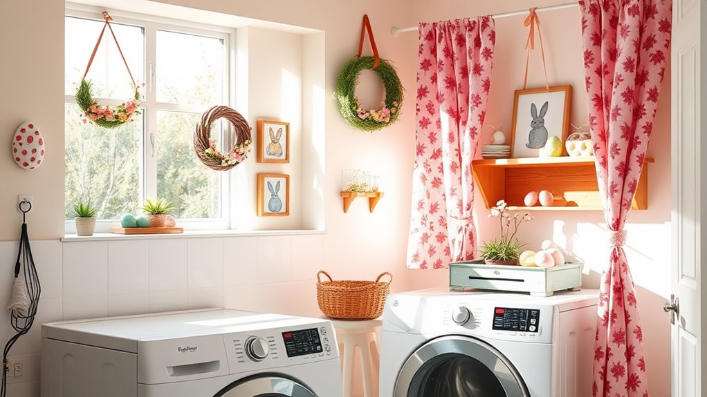 easter themed laundry room decor