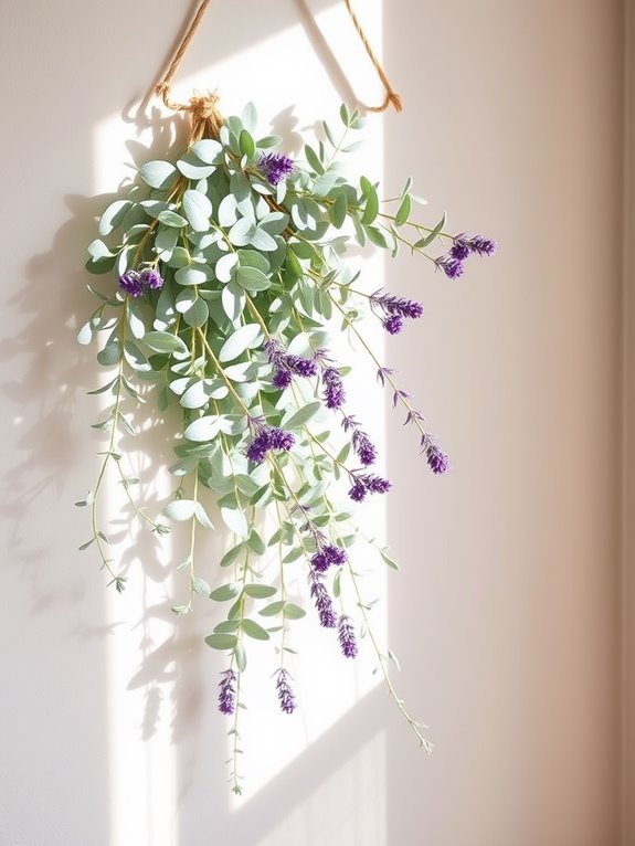 eucalyptus and lavender decor