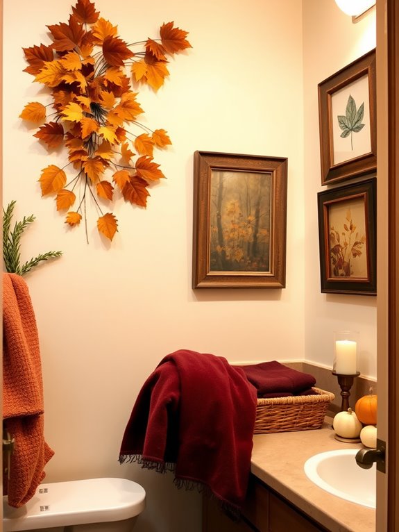 fall guest bathroom decor