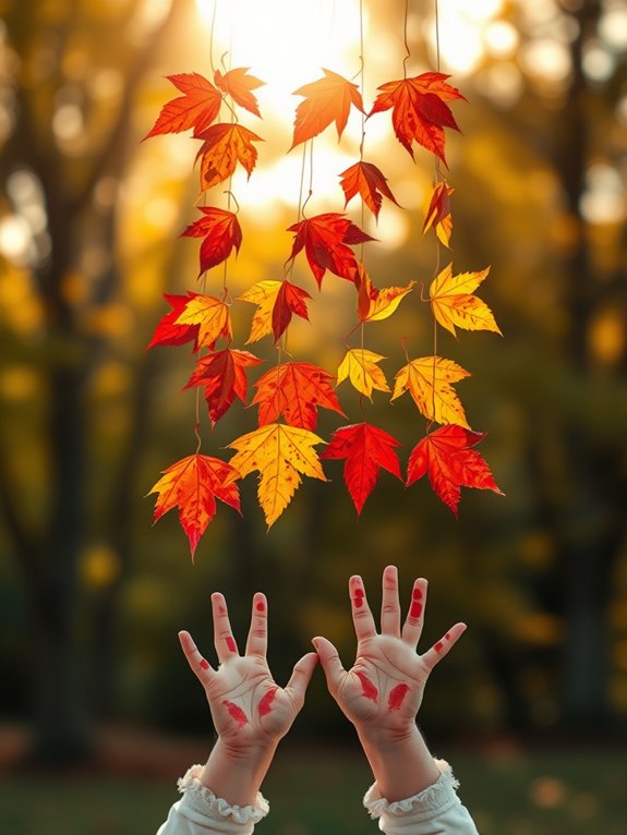 fall themed leaf mobile craft