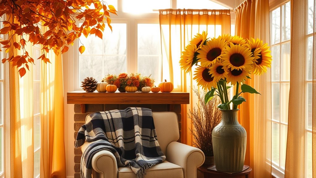 fall themed sunroom decorations ideas