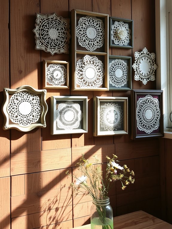 framed doilies for decor