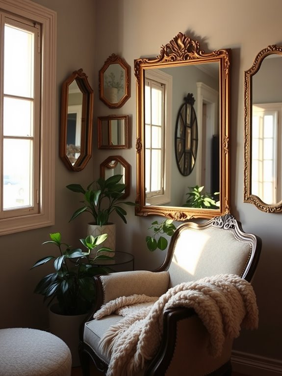 framed mirrors enhance light