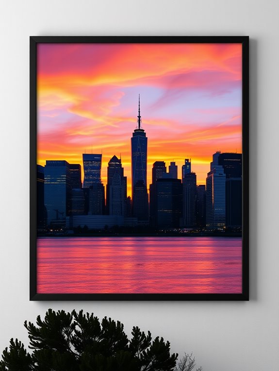 framed skyline city photographs