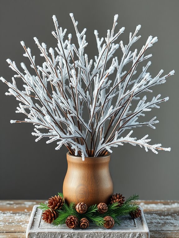 frosted branch decorative display