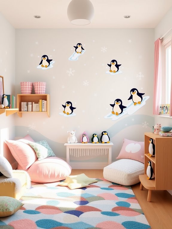 fun penguin wall stickers