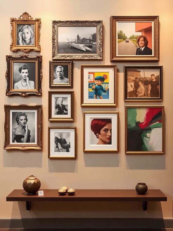 gallery style art arrangement