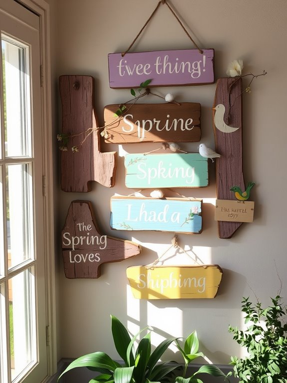 handcrafted decorative wooden signage