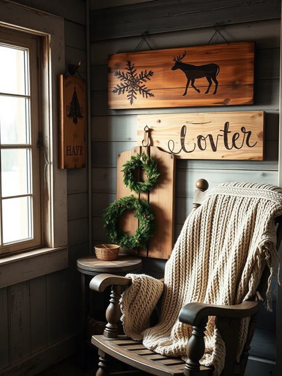 handcrafted rustic wooden signs