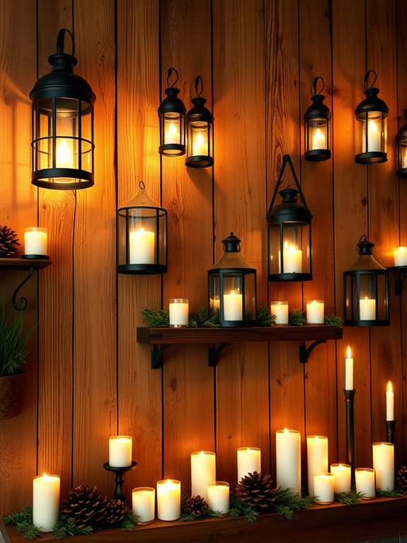 illuminated festive decorations displayed