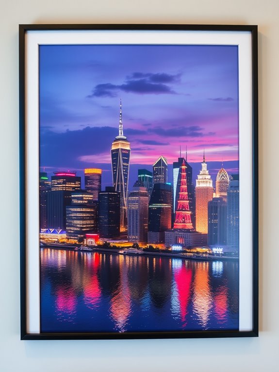 illuminated urban skyline artwork