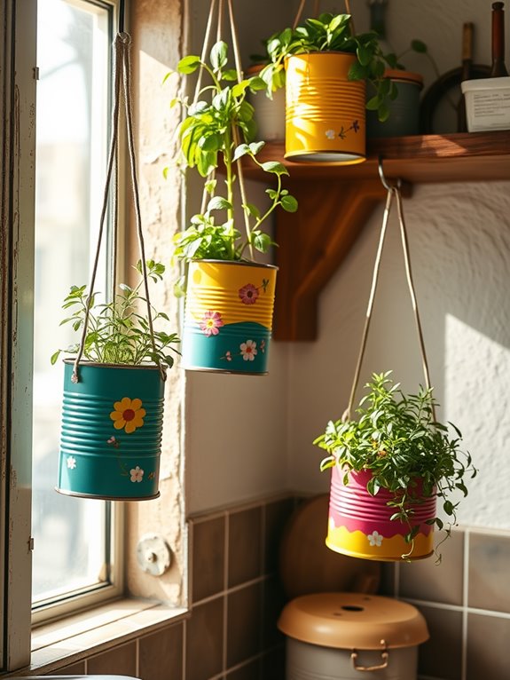 kitchen tin can planters