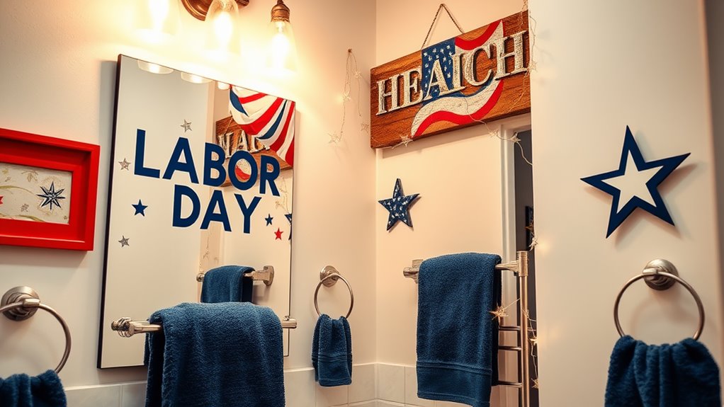 labor day bathroom decor