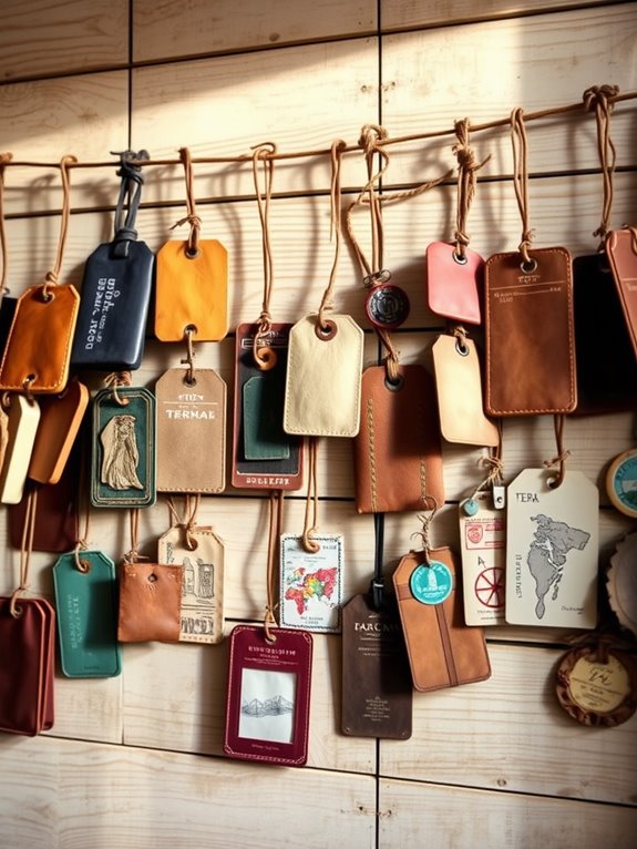 luggage tag wall art