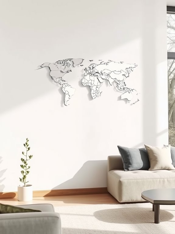 minimalist levitate world map