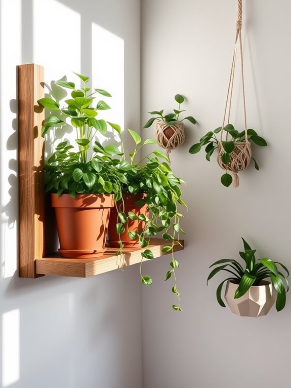 modern diy plant shelves