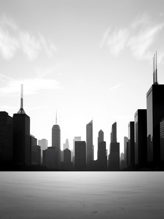 monochrome skyline art prints